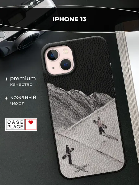Case Place Чехол на iPhone 13 кожаный с сердечком