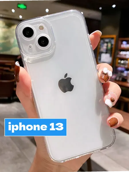 ND CASE чехол на iphone 13 прозрачный с квадратными гранями