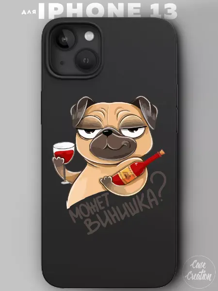Casecreation Чехол на iPhone 13 с принтом вино