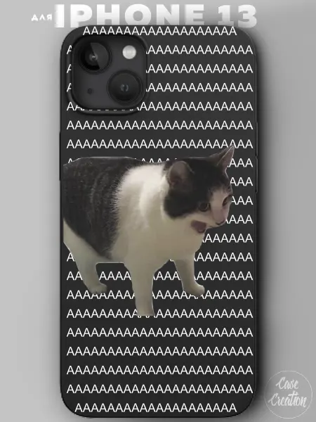 Casecreation Чехол на iPhone 13 с принтом кот мем смешной