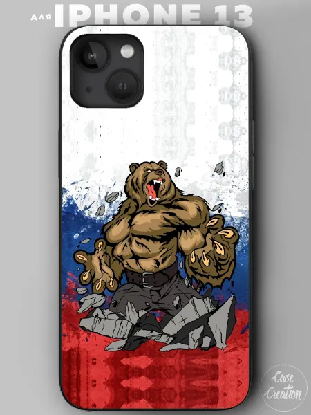 Casecreation Чехол на iPhone 13 с принтом флаг России