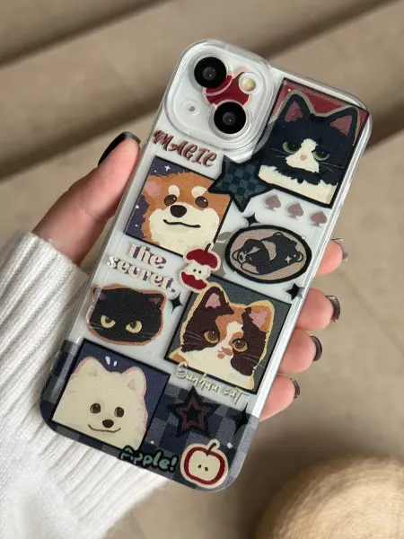 CaseLove Чехол на iPhone 13 с принтом Кот и Пес
