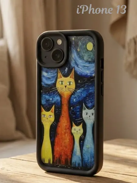 FuturaCase Чехол на iPhone 13, разноцветные котики
