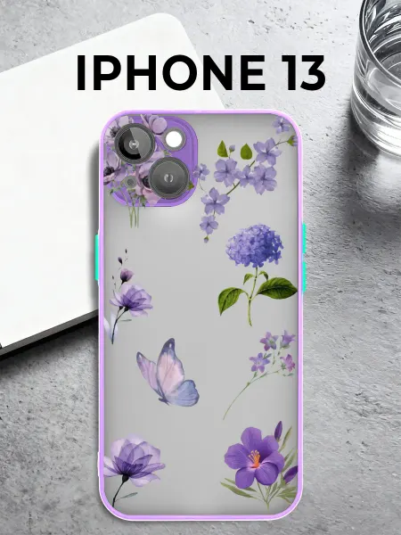 IntelligentCase чехол на iPhone 13 с цветами
