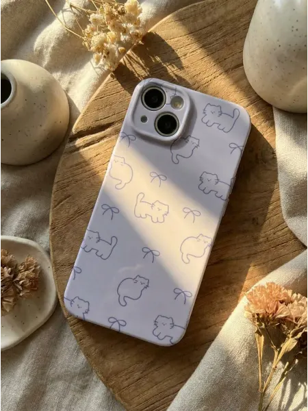 PurpleCloud Чехол на iPhone 13 айфон с принтом котики