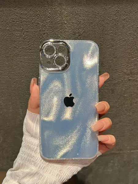 О'кейси Чехол на iPhone 13 перламутровый с яблоком