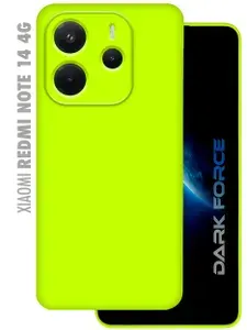 Чехол на Xiaomi Redmi NOTE 14 4G с Soft-touch покрытием, защитой камеры и бархатистым покрытием внутри, DARK FORCE, Зелено-желтый