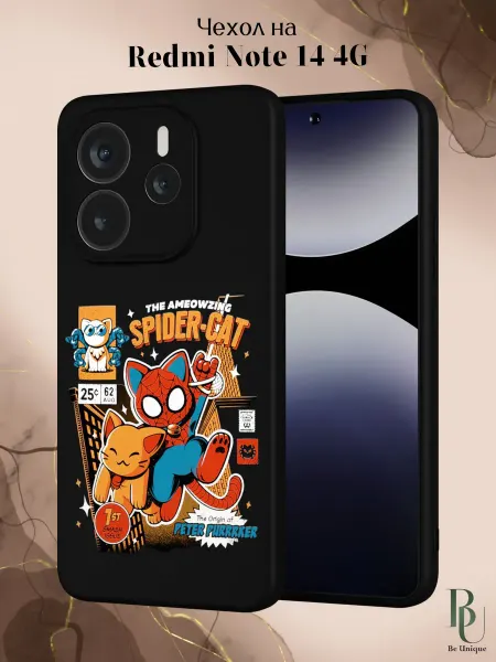 Be Unique Чехол на Redmi Note 14 4G Кот-Паук