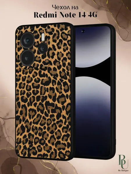 Be Unique Чехол на Redmi Note 14 4G с леопардовым принтом