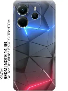 Силиконовый чехол на Xiaomi Redmi Note 14 4G с принтом "Графитовые грани"