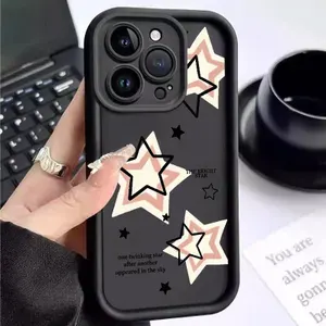 Чехол на Редми Note 14 4G / Redmi Note 14 4G чёрный телефона со звездами удароПрочный