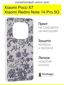 КейсБерри. Чехол для Xiaomi Poco X7 Redmi Note 14 Pro 5G, серия Clear