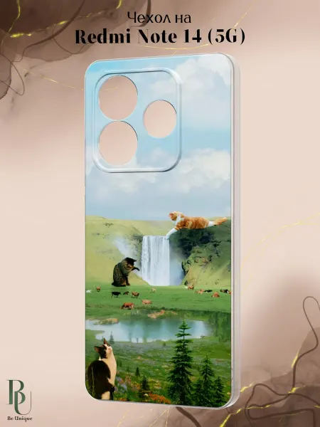 Be Unique Чехол на Redmi Note 14 5G с принтом Котики
