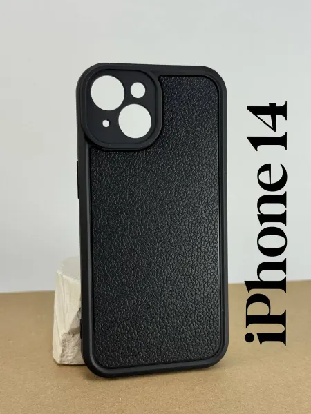 Чехол на iPhone 14, черный_ребристый