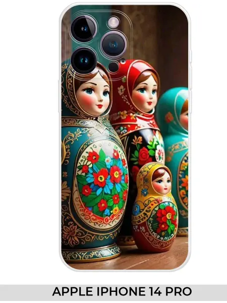 NOOTO Чехол на Apple iPhone 14 PRO (для Айфон 14 про) с матрешкой