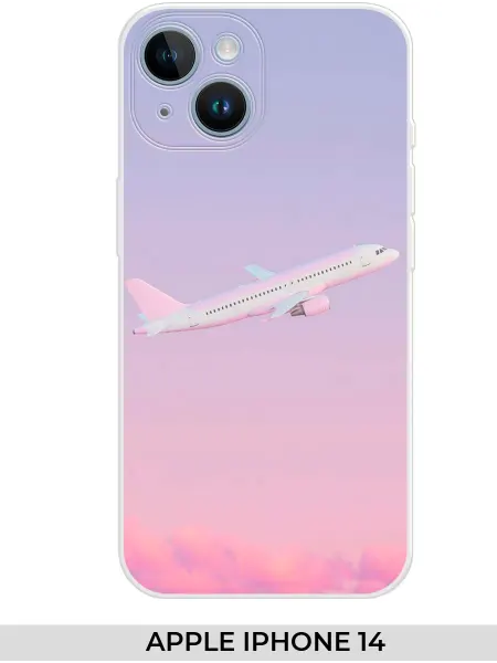 NOOTO Чехол на Apple iPhone 14 (для Айфон 14) с самолетом