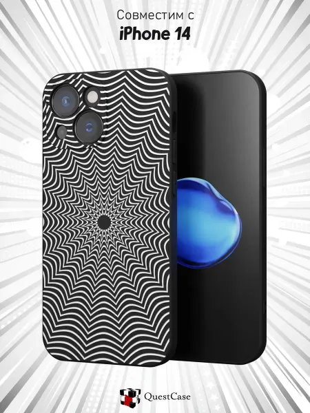 QuestCase Чехол на Apple iPhone 14 с принтом Абстракция