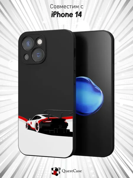 QuestCase Чехол на Apple iPhone 14 с принтом Машина