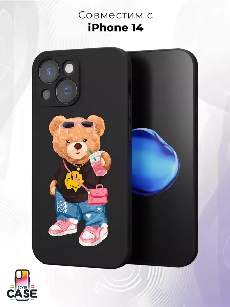 Cover Case Чехол на iPhone 14 с принтом Мишка