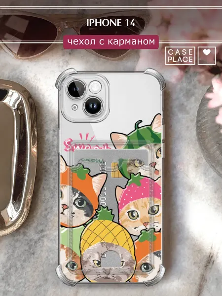 Case Place Чехол на iPhone 14 с картой милый