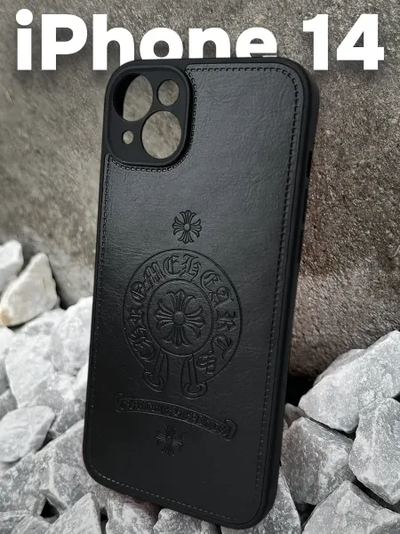Chrome hearts Чехол на iphone 14 с защитой камеры противоударный