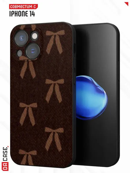 DACase Чехол на iPhone 14 с принтом бантики
