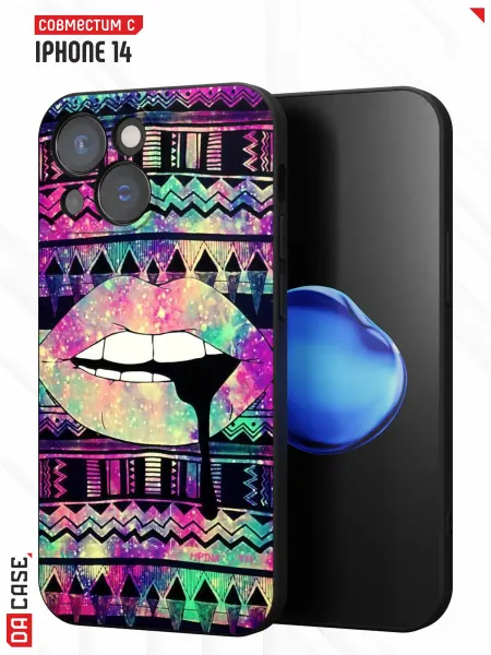 DACase Чехол на iPhone 14 с принтом Губы