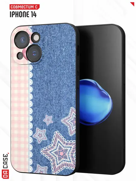 DACase Чехол на iPhone 14 с принтом Джинсовый