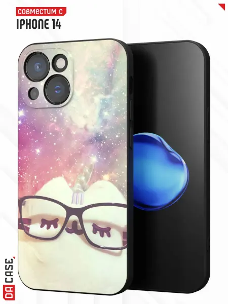 DACase Чехол на iPhone 14 с принтом Котик