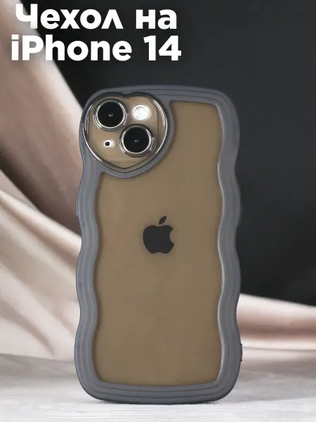 DropCase Чехол на Iphone 14 объемный, с сердечком