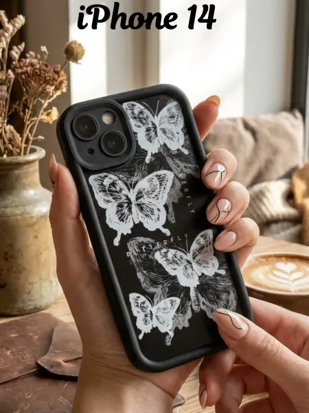 FuturaCase Чехол на iPhone 14. Объёмный с принтом " Бабочки"