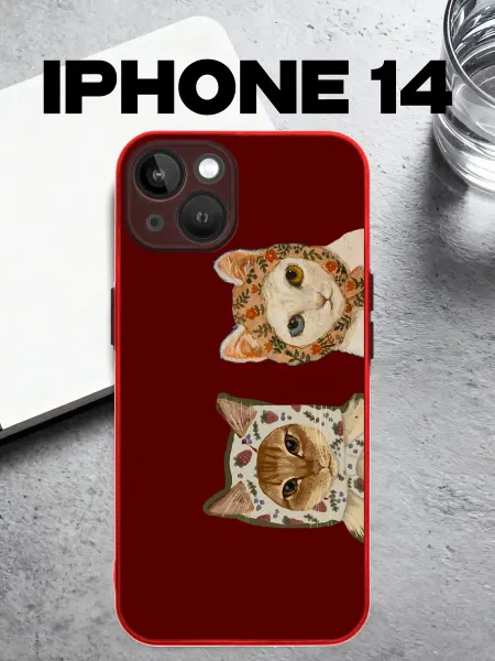 IntelligentCase чехол на iPhone 14 с котами