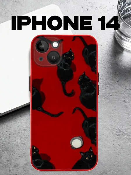 IntelligentCase чехол на iPhone 14 с котиками