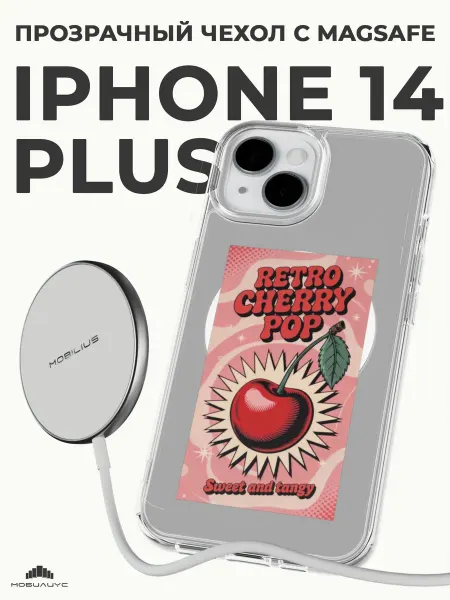 Мобилиус Чехол с MagSafe на iPhone 14 Plus с принтом Вкладыш