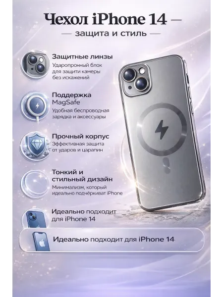 SB_SHOP Чехол на iPhone 14 MagSafe с магнитом