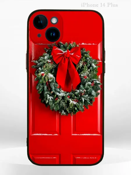 VikCase Чехол на IPHONE 14 Plus с принтом новогодний wreath