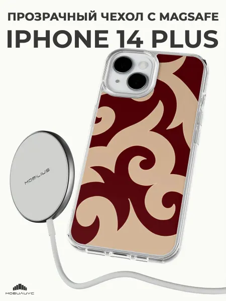 Мобилиус Чехол-бампер на iPhone 14 Plus с принтом Орнамент
