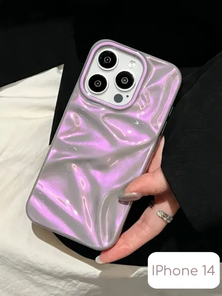 Popkins Чехол на iPhone 14 с неровной поверхностью рельефный