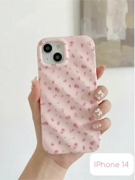 Popkins Чехол на iPhone 14 рельефный с цветочками