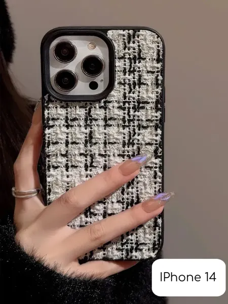 Popkins Чехол на iPhone 14 твидовый