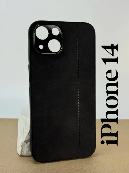 Чехол на iPhone 14, замша черный