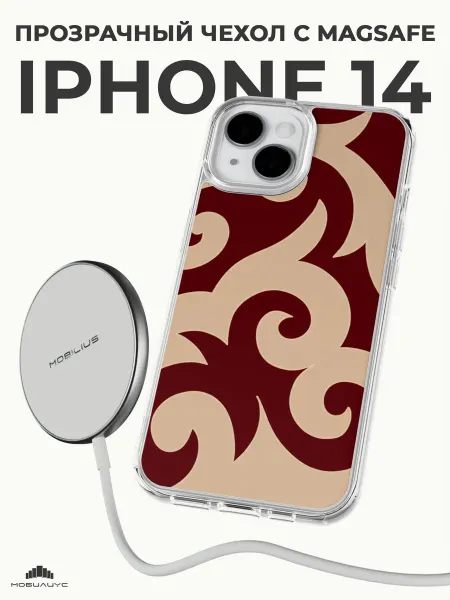 Мобилиус Чехол-бампер на iPhone 14 с принтом Орнамент