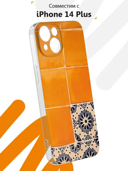 Мобилиус Чехол на iPhone 14 с принтом Плитка