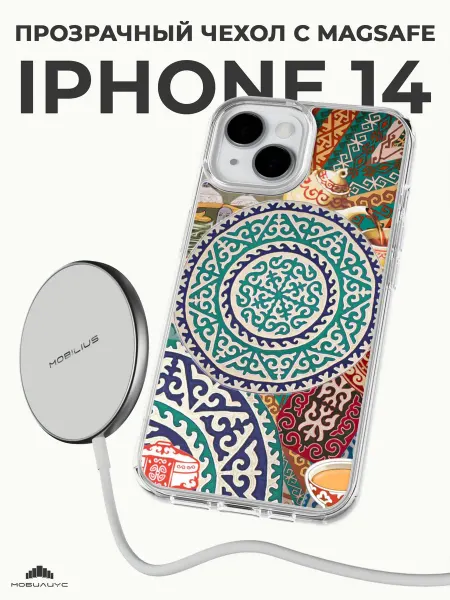 Мобилиус Чехол-бампер на iPhone 14 с принтом Узор