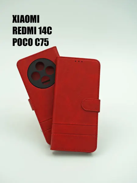 Not typical Чехол на Redmi 14C, Poco C75 книжка красный