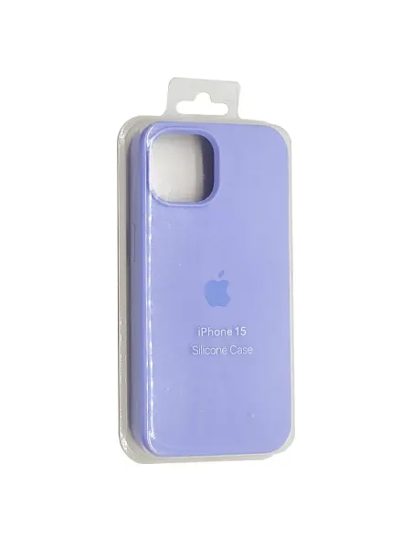 Amazingame Чехол для Apple iPhone 15 Silicone Case с лого (сиреневый)