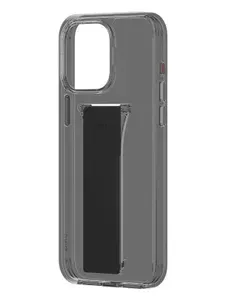 Чехол Uniq Heldro Mount на Apple iPhone 15 Pro / для Айфон 15 Про с ремешком, совместим с магнитным держателем в авто, трансформируется в подставку, со шнурком на запястье, прозрачный серый