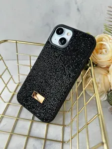 Чехол для iPhone 15 / айфон 15 С камнями / стразами черный world diamond