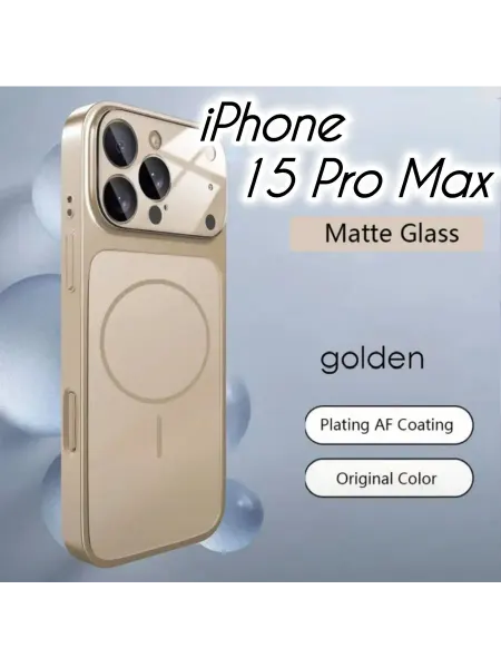 AG Чехол матовый для IPhone 15 Pro Max MagSafe Золотой