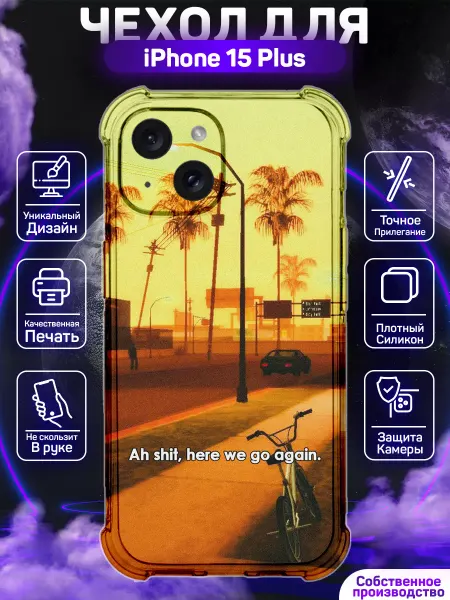 MoonlightCase Чехол на iPhone 15 Plus с принтом ГТА